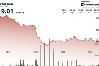 AVAX Plunges 13% as Crypto Sinks on Rise in Mideast Tensions