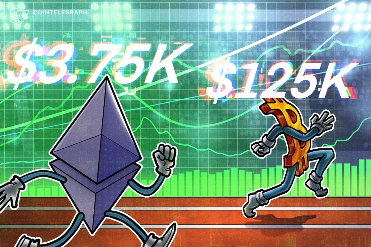 Bitcoin gets $125K target as trader sees ‘big move’ next, ETH hits $3,750